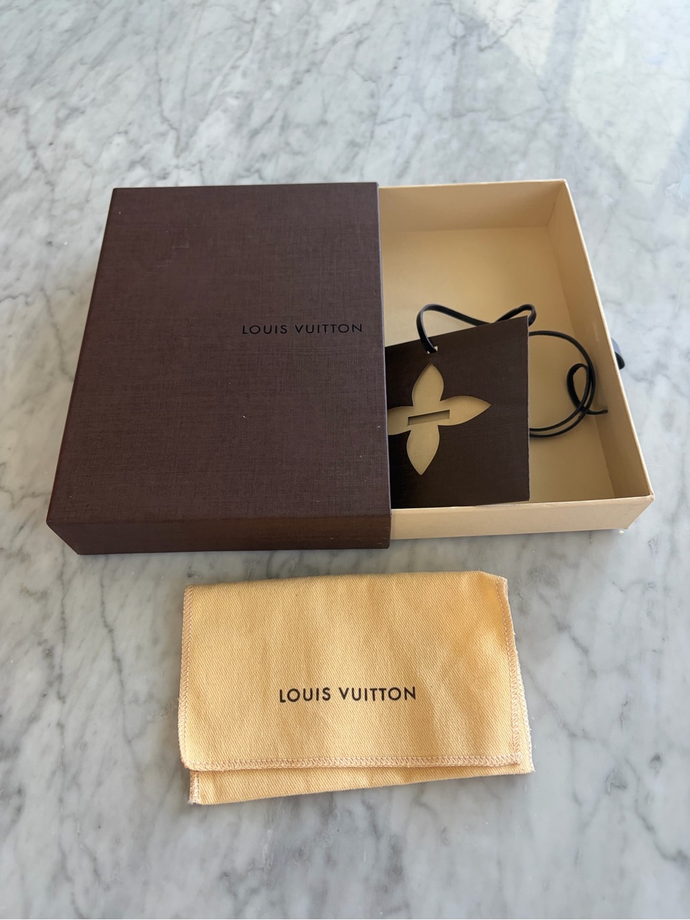 Louis Vuitton Brown Gift Box with Beige Inner and Yellow Dust Bag